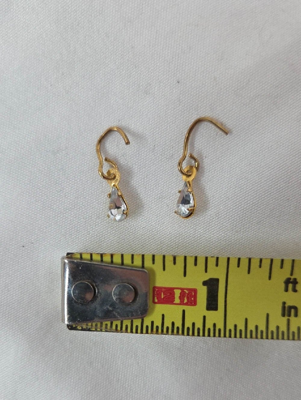 Gene Marshall Doll Earrings Vintage Gold Diamond Dangly Ashton Drake Mel Odom